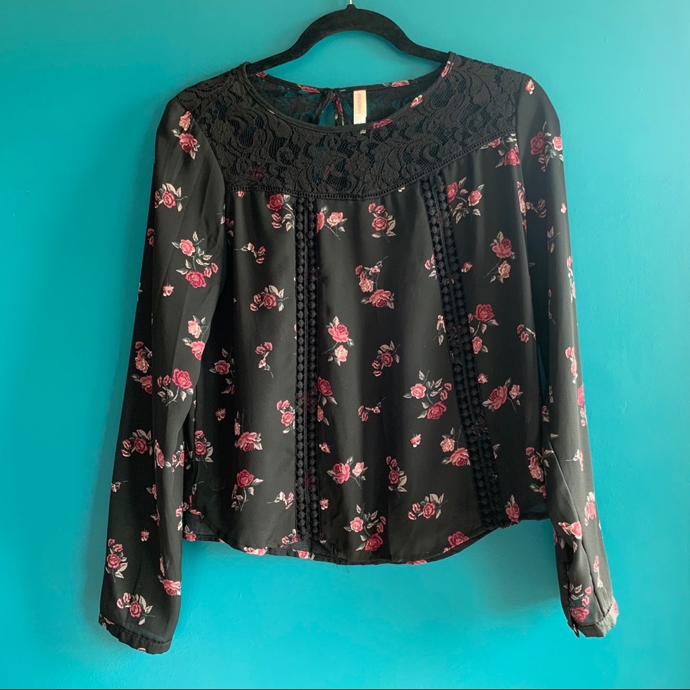 Floral and lace blouse